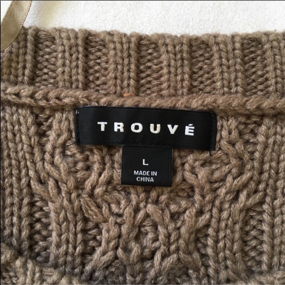 Nordstrom Trouve Open Weave Camel Pullover Sweate… - image 6